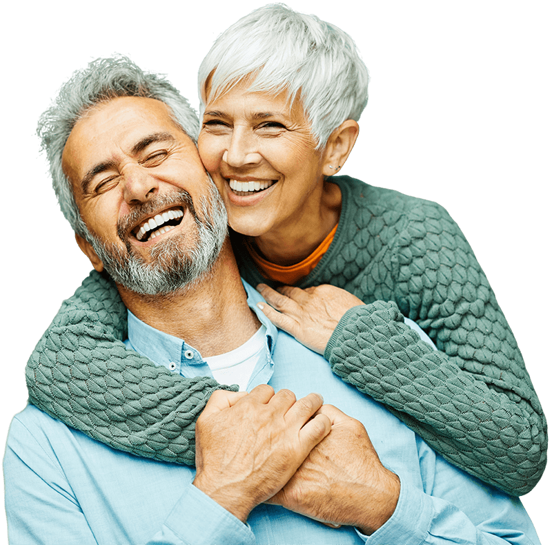 Elderly-couple-smiling-with-dentures Elderly couple smiling with dentures